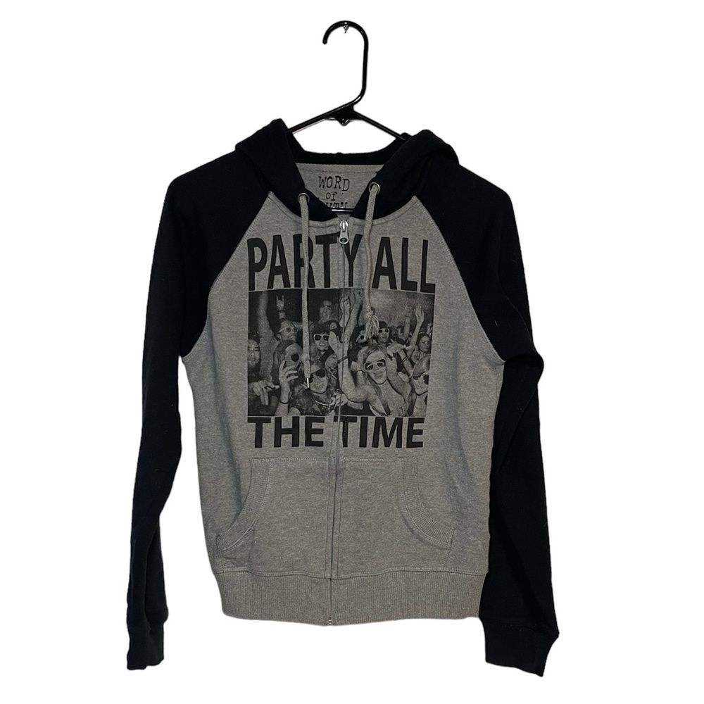Y2K Party Zip Up Hoodie Word of Mouth Graphic Zumiez Brand Size Women’s Medium